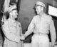 China / USA: Col. Tex Hill greets Maj. Gen. Claire Chennault upon his arrival in New Orleans from China, in 1945